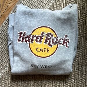 Hard Rock Cafe Gray and Yellow Sweatshirt
